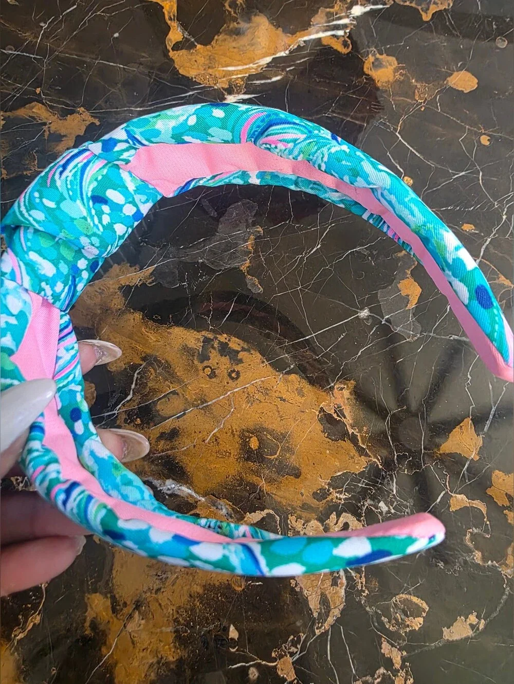Lilly Pulitzer Knotted Headband Blue Pink Green Southern Preppy Summer Tropical